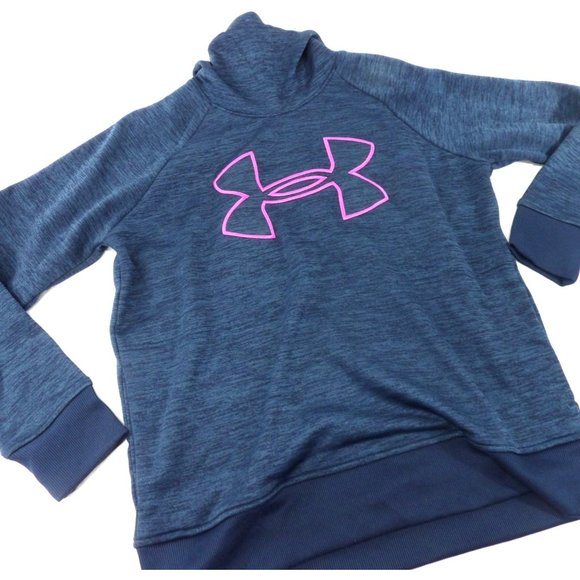 Women's Navy Blue Under Armor Pullover Hoodie size M preowned - Picture 2 of 4